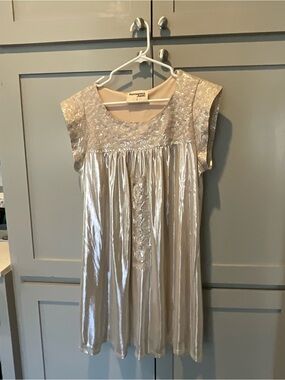 Savanna Jane metallic embroidered Mini Dress